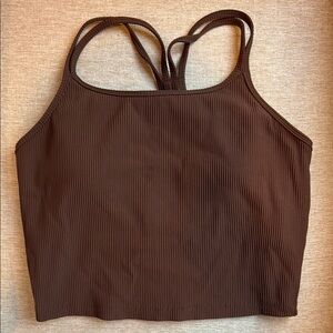 Born Primitive Chocolate Ribbed Top